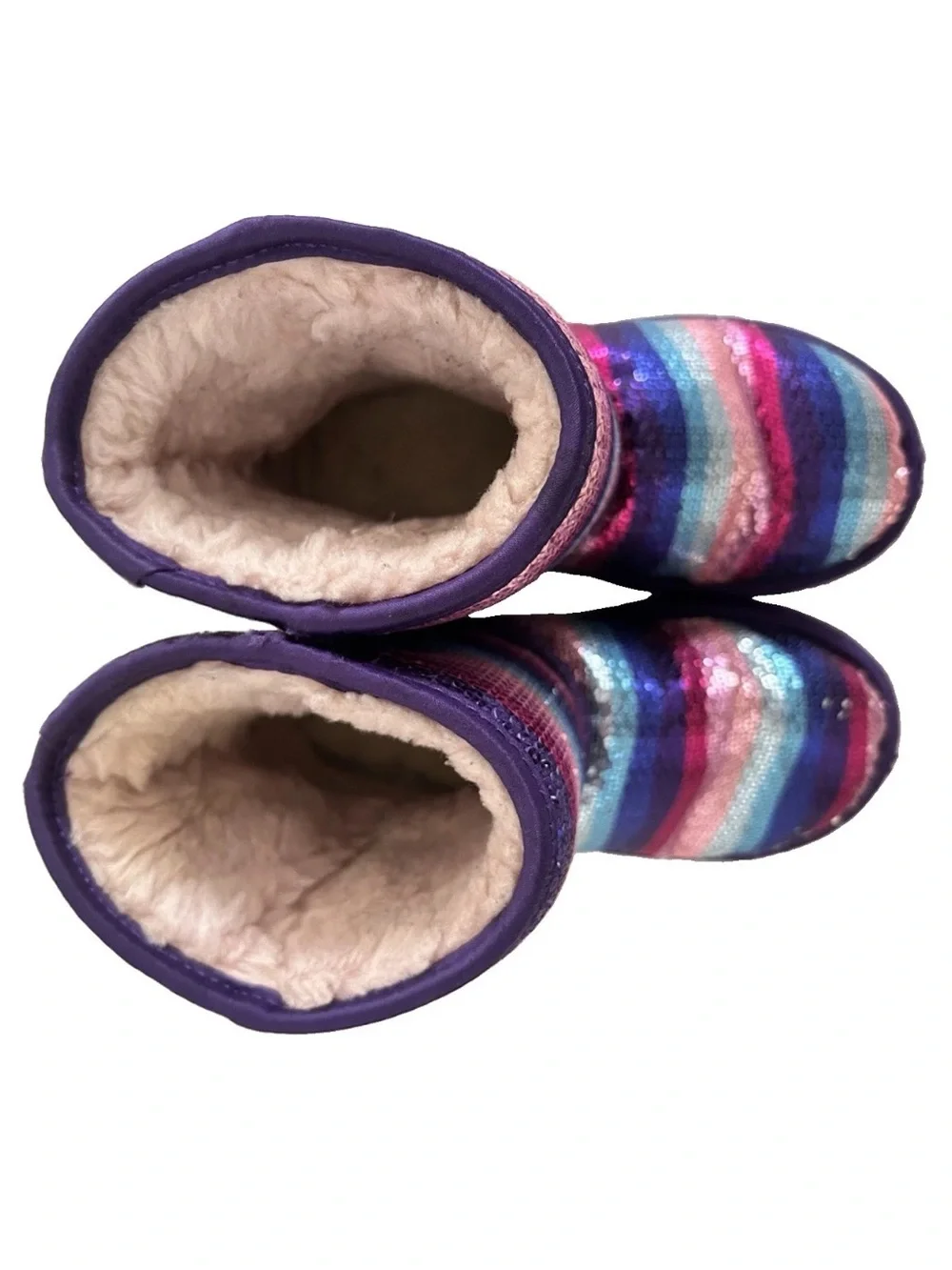UGG | Classic Short II Girls Size 12 Purple Rainbow Sequins Slip On